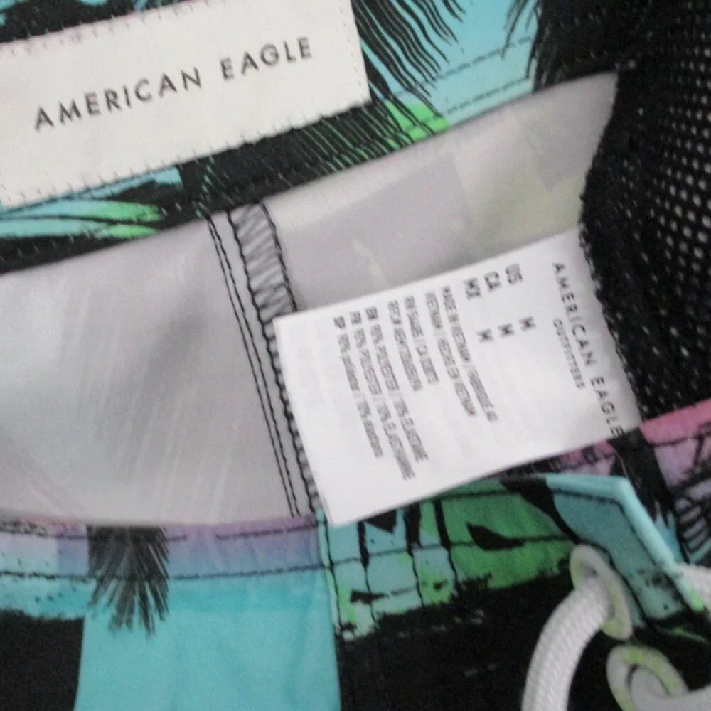 American Eagle Swim Trunks Multi-Color Black‎ Men Size | M